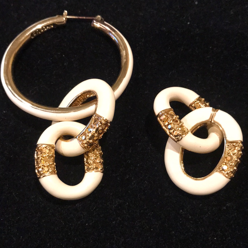 Vintage St John Enamel Earring Can Use Parts On New Hoops 40$
